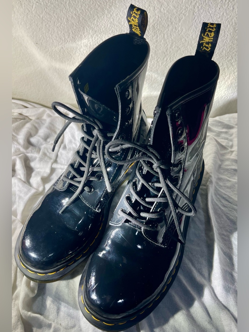 Dr. Martens 1460 Black Patent Lamper Leather 8-Eye Combat Boots
